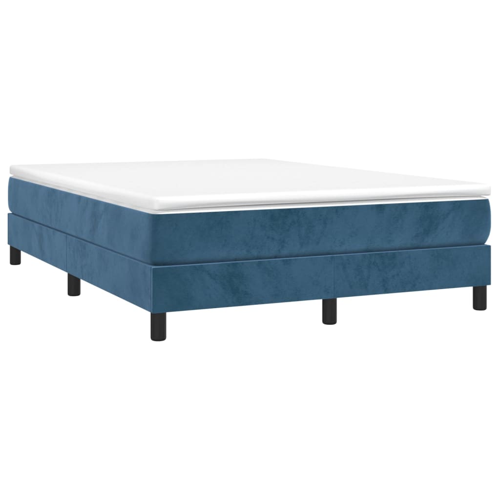 Thumbnail - vidaXL Boxspringbett mit Matratze Dunkelblau 140x190 cm Samt