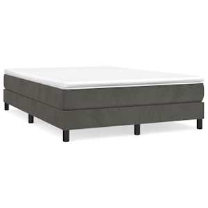 Box spring postel s matrací tmavě šedá 140x200 cm samet - obrázek 2