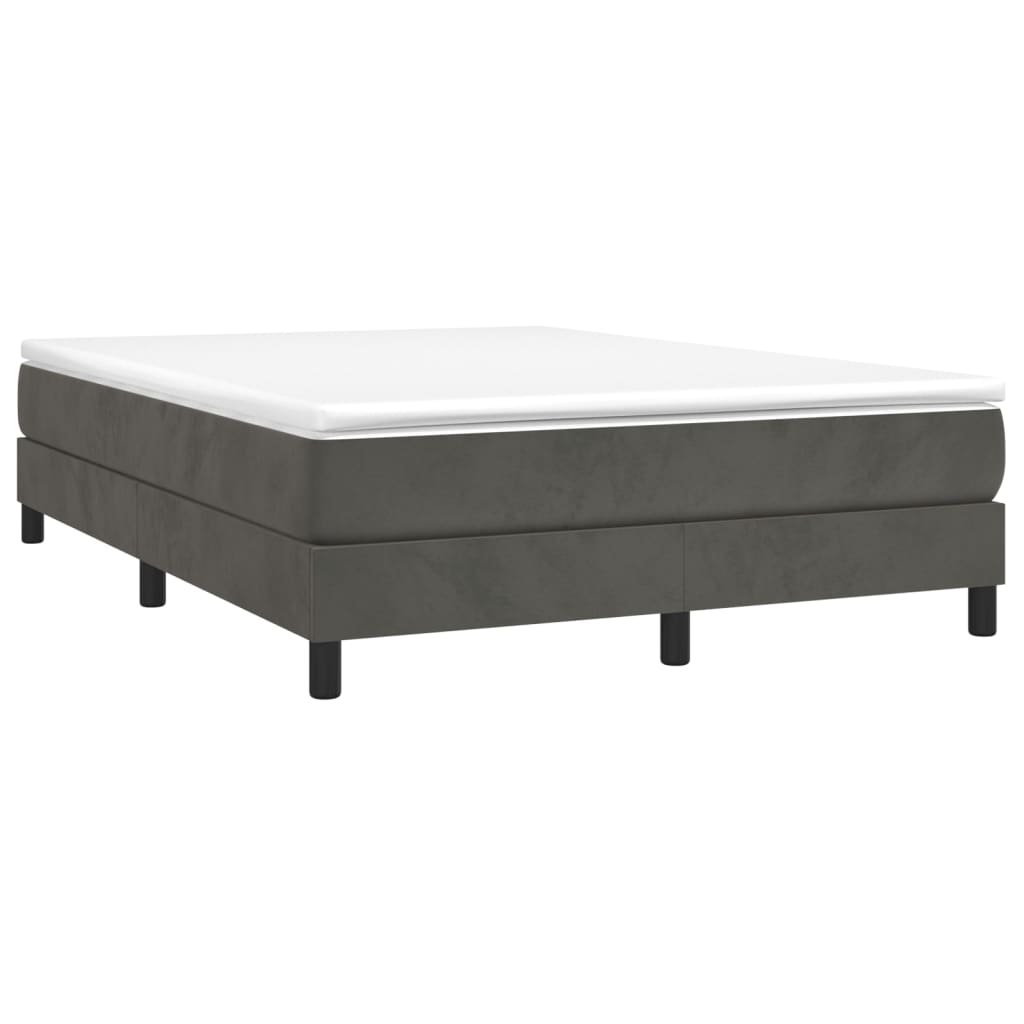 Box spring postel s matrací tmavě šedá 140x200 cm samet