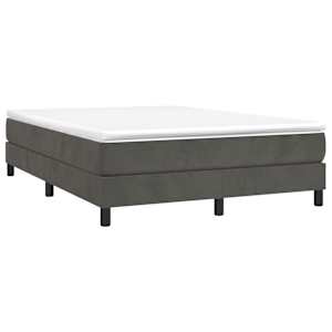 Box spring postel s matrací tmavě šedá 140x200 cm samet - obrázek 3