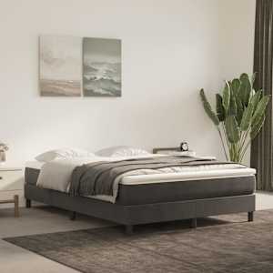 Box spring postel s matrací tmavě šedá 140x200 cm samet - obrázek 1