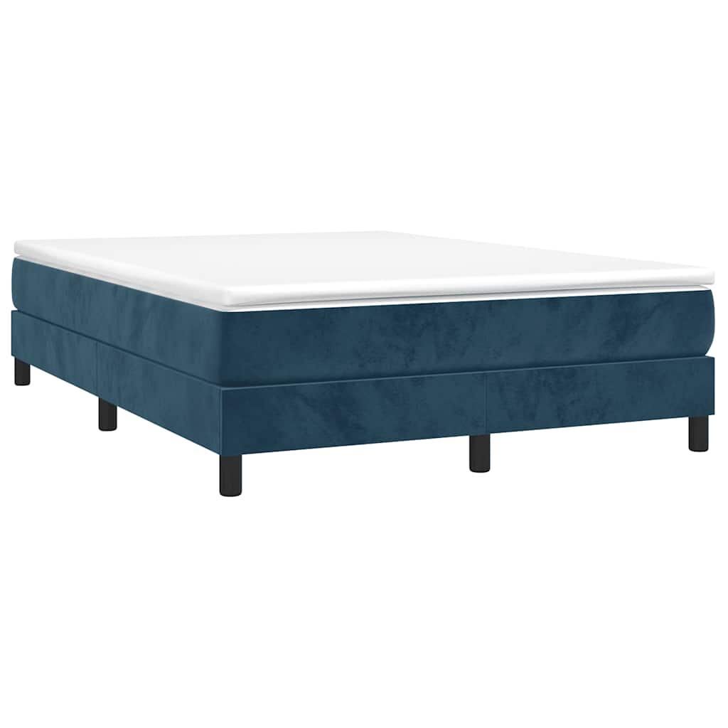 Thumbnail - vidaXL Boxspringbett mit Matratze Dunkelblau 140x200 cm Samt