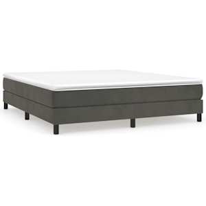 Box spring postel s matrací tmavě šedá 160x200 cm samet - obrázek 2