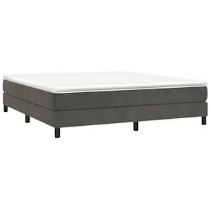 Box spring postel s matrací tmavě šedá 160x200 cm samet - obrázek 3