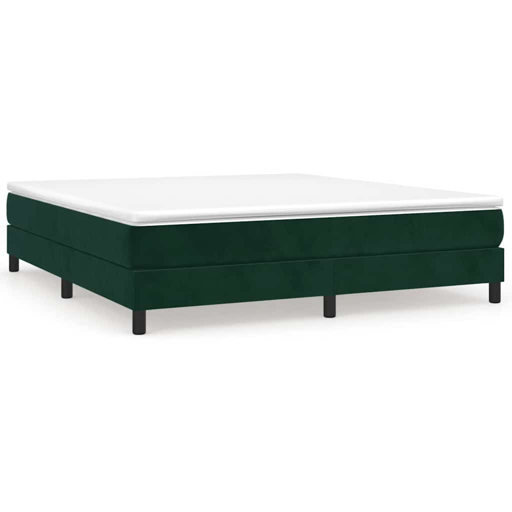 vidaXL Box spring postel s matrací tmavě zelená 160x200 cm samet