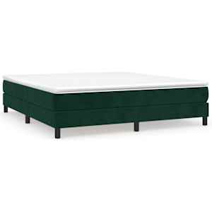 Box spring postel s matrací tmavě zelená 160x200 cm samet - obrázek 2