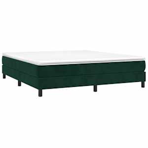 Box spring postel s matrací tmavě zelená 160x200 cm samet - obrázek 3