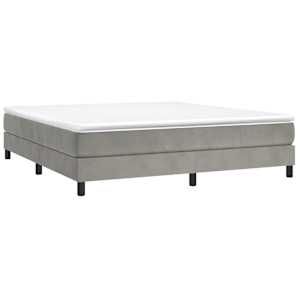 Box spring postel s matrací světle šedá 180x200 cm samet - obrázek 3