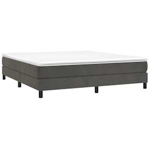 Box spring postel s matrací tmavě šedá 180x200 cm samet - obrázek 3