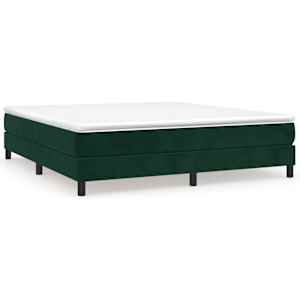 Box spring postel s matrací tmavě zelená 180x200 cm samet - obrázek 2