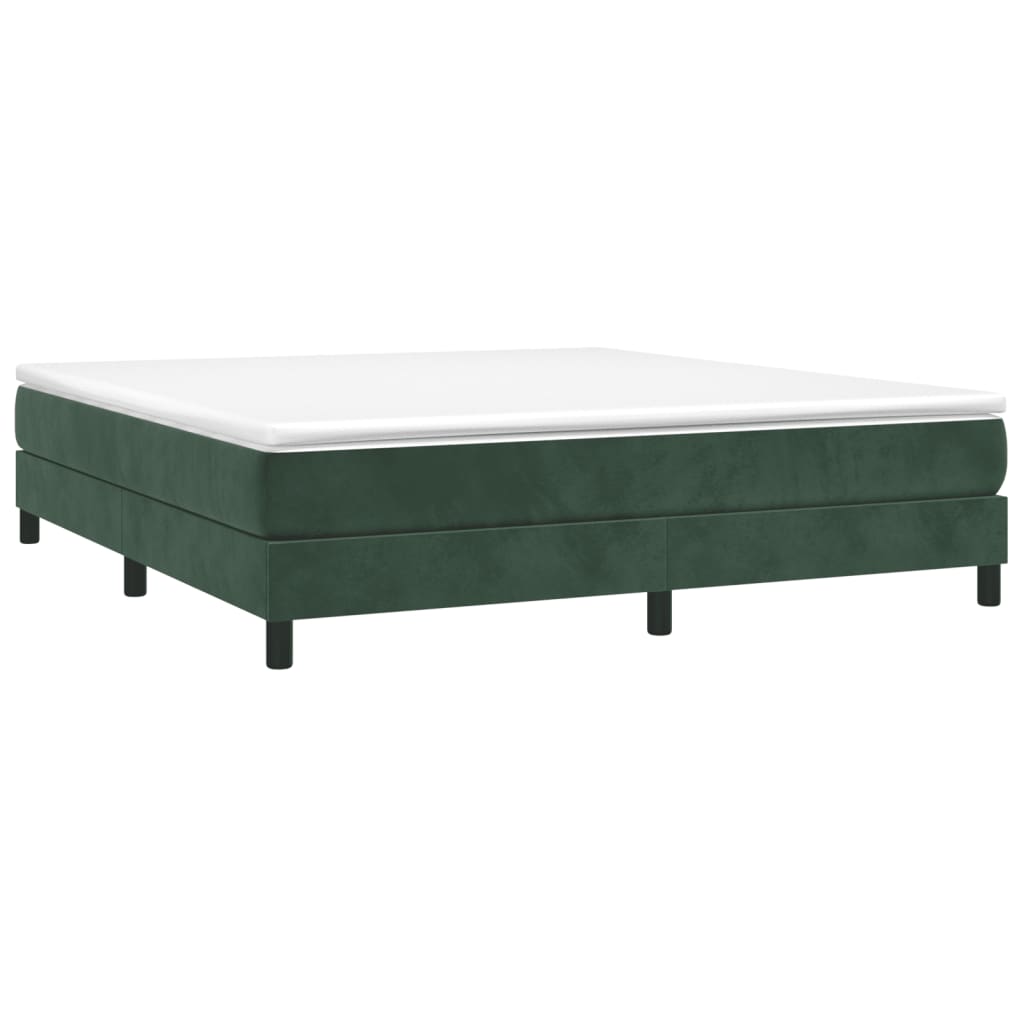 vidaXL Boxspring met matras fluweel donkergroen 180x200 cm afbeelding