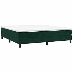 Box spring postel s matrací tmavě zelená 180x200 cm samet - obrázek 3