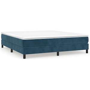 Box spring postel s matrací tmavě modrá 180x200 cm samet - obrázek 2