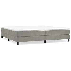 Box spring postel s matrací světle šedá 200x200 cm samet - obrázek 2