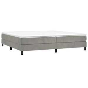 Box spring postel s matrací světle šedá 200x200 cm samet - obrázek 3