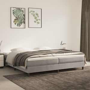 Box spring postel s matrací světle šedá 200x200 cm samet - obrázek 1