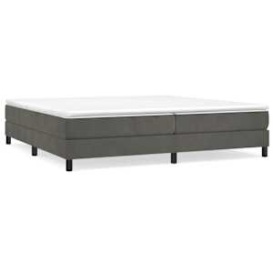 Box spring postel s matrací tmavě šedá 200x200 cm samet - obrázek 2