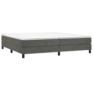 Box spring postel s matrací tmavě šedá 200x200 cm samet - obrázek 3