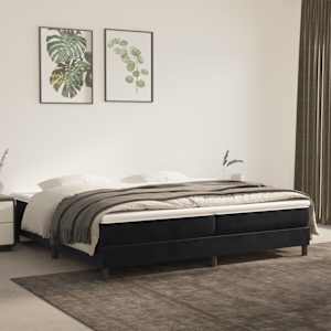 Box spring postel s matrací černá 200x200 cm samet - obrázek 1