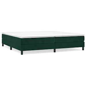 Box spring postel s matrací tmavě zelená 200x200 cm samet - obrázek 2