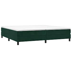 Box spring postel s matrací tmavě zelená 200x200 cm samet - obrázek 3