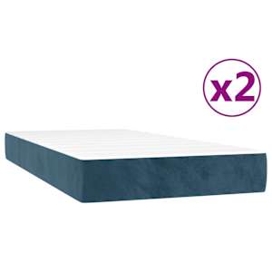 Box spring postel s matrací tmavě modrá 200x200 cm samet - obrázek 5
