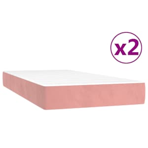 Box spring postel s matrací růžová 200x200 cm samet - obrázek 5