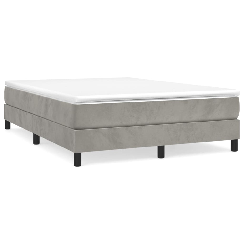 VidaXL Sommier à Lattes De Lit Matelas Gris Clair 137x190 Cm Velours