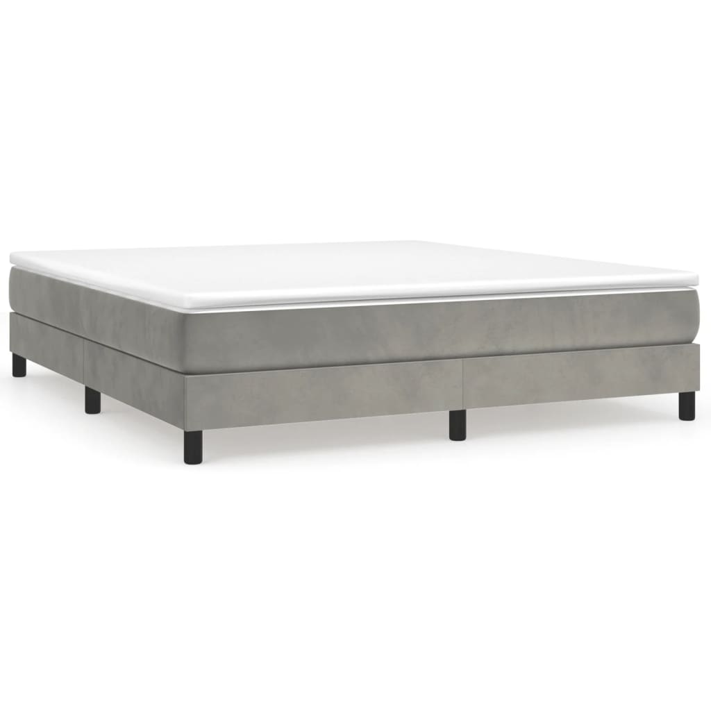 VidaXL Sommier à Lattes De Lit Matelas Gris Clair 193x203 Cm Velours