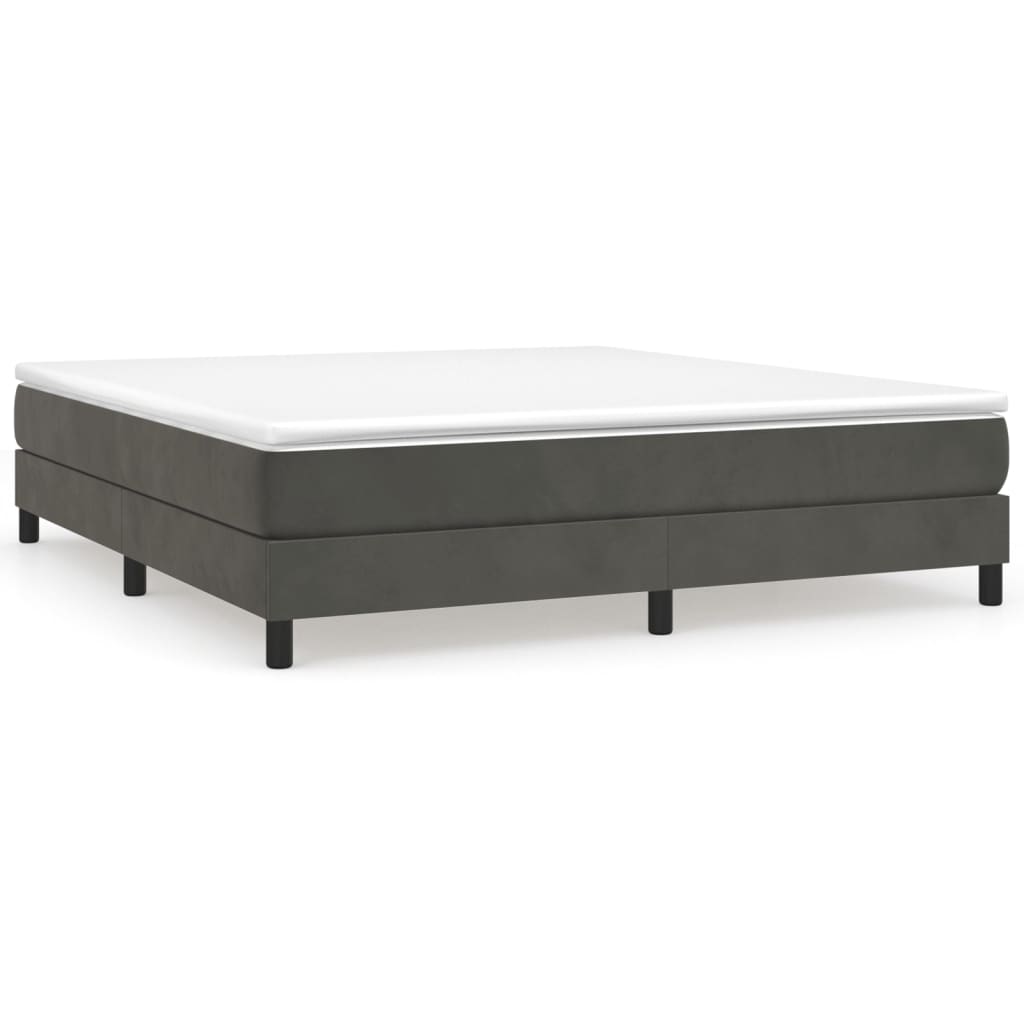 VidaXL Sommier à Lattes De Lit Matelas Gris Foncé 193x203 Cm Velours