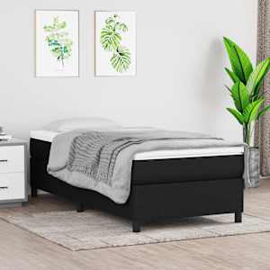 Box spring postel s matrací černá 80 x 200 cm textil - obrázek 1