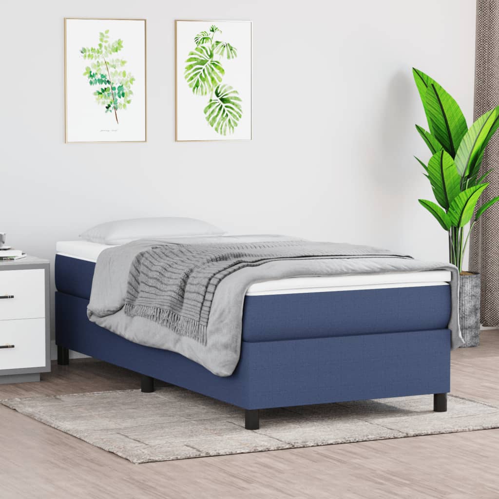 Boxspringbett mit Matratze Blau 80×200 cm Stoff