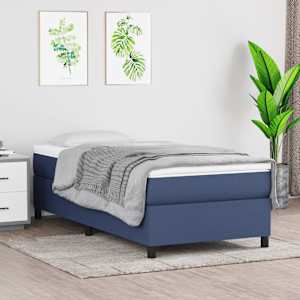 Box spring postel s matrací modrá 80x200 cm textil - obrázek 1