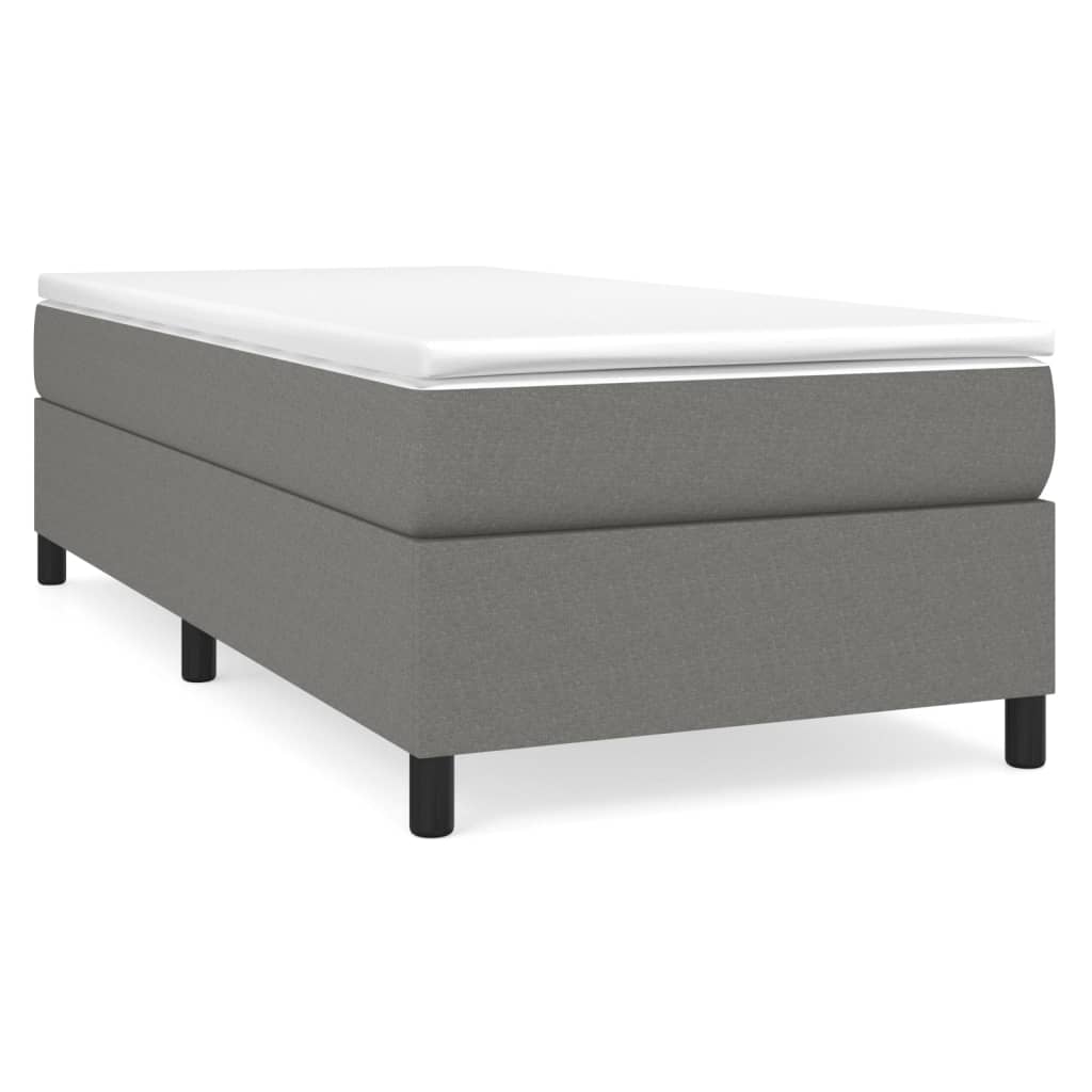 vidaXL Boxspring met matras stof donkergrijs 90x190 cm