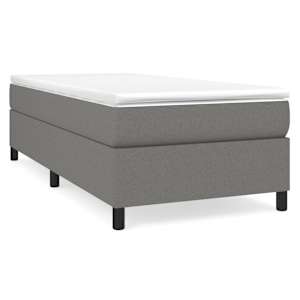 Box spring postel s matrací tmavě šedá 90x190 cm textil - obrázek 2