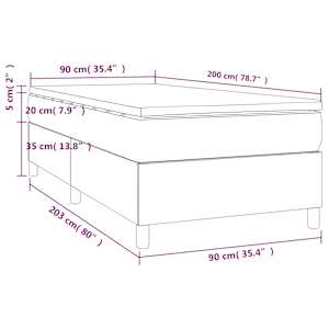 Box spring postel s matrací světle šedá 90x200 cm textil - obrázek 10