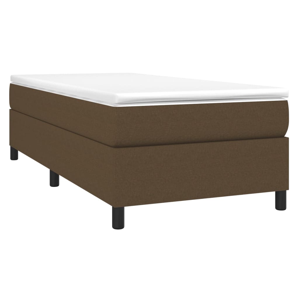 vidaXL Boxspring met matras stof donkerbruin 90x200 cm afbeelding