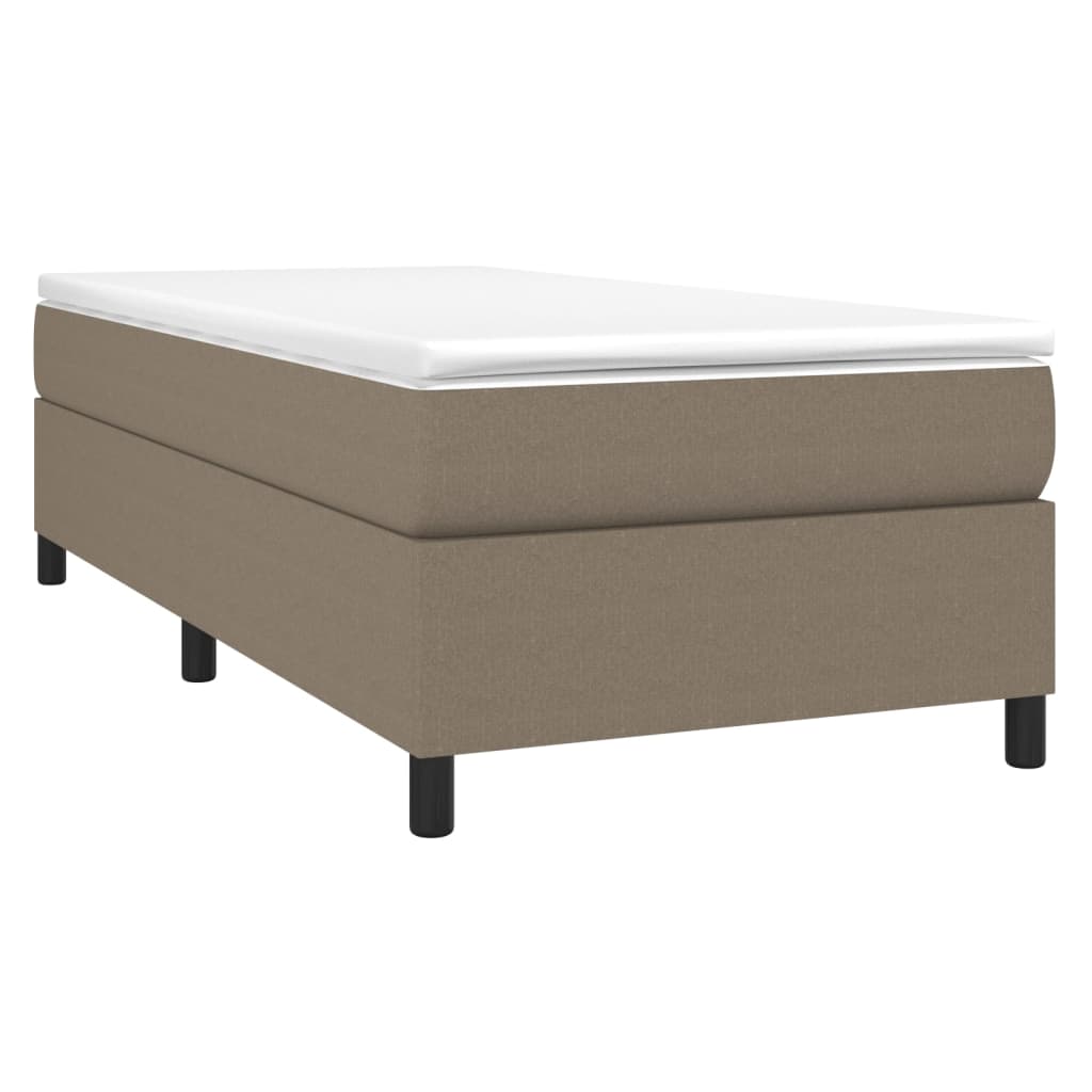 vidaXL Boxspring met matras stof taupe 90x200 cm afbeelding