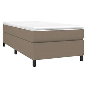 Box spring postel s matrací taupe 100 x 200 cm textil - obrázek 3