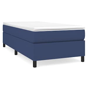 Box spring postel s matrací modrá 100 x 200 cm textil - obrázek 2