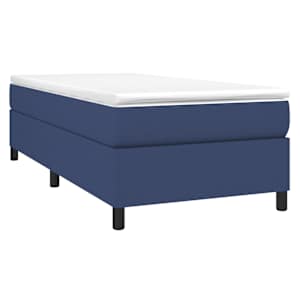 Box spring postel s matrací modrá 100 x 200 cm textil - obrázek 3