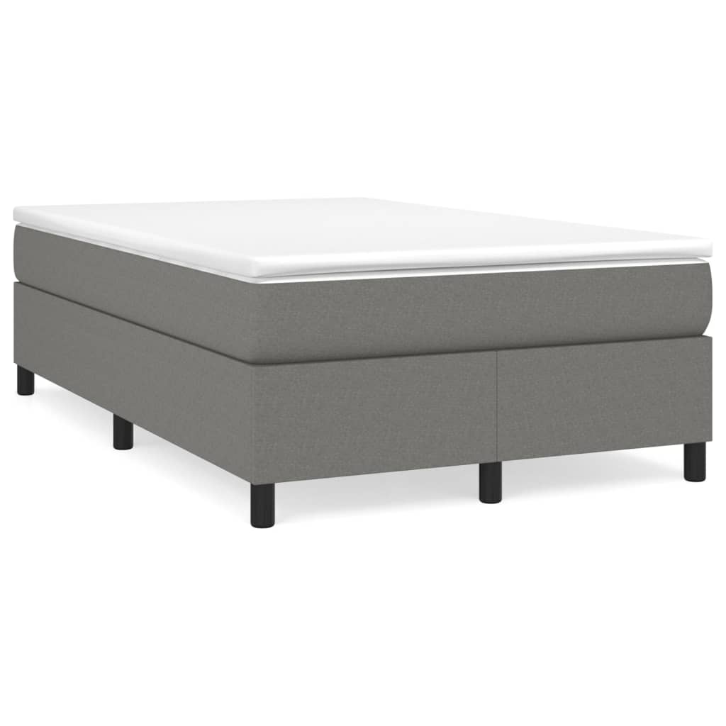 vidaXL Boxspring met matras stof donkergrijs 120x200 cm