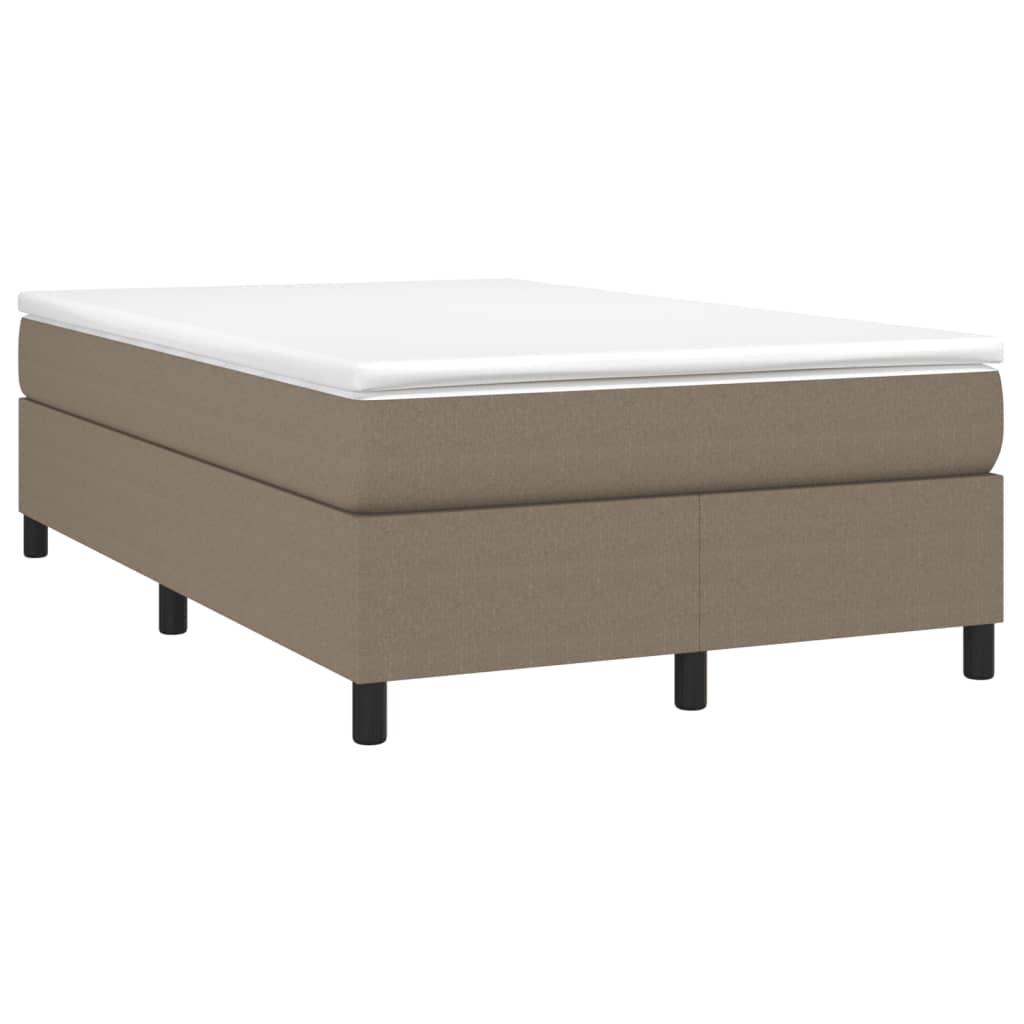 Tópszínű szövet rugós ágy matraccal 120 x 200 cm 