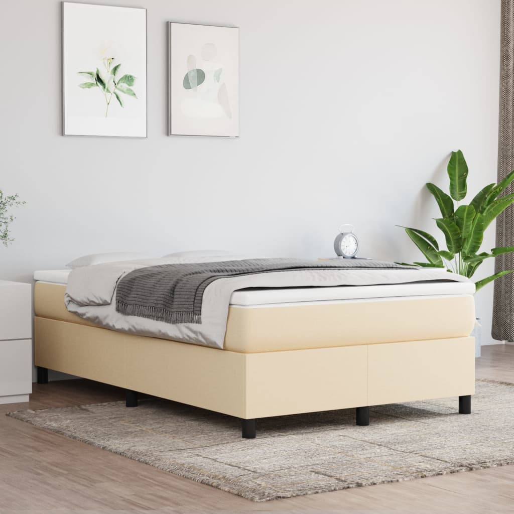 Boxspringbett mit Matratze Creme 120×200 cm Stoff