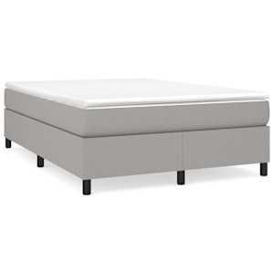 Box spring postel s matrací světle šedá 140 x 190 cm textil - obrázek 2