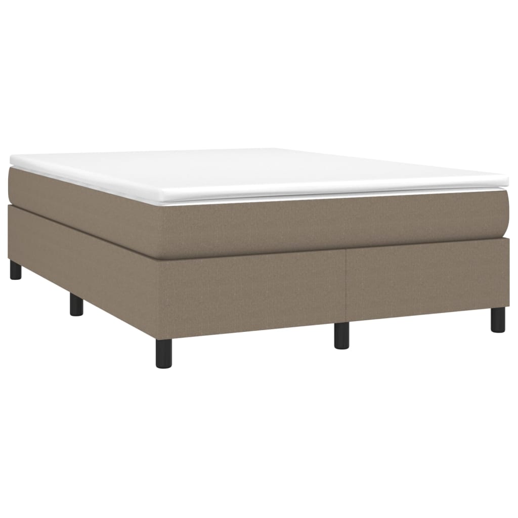 vidaXL Boxspring met matras stof taupe 140x190 cm afbeelding