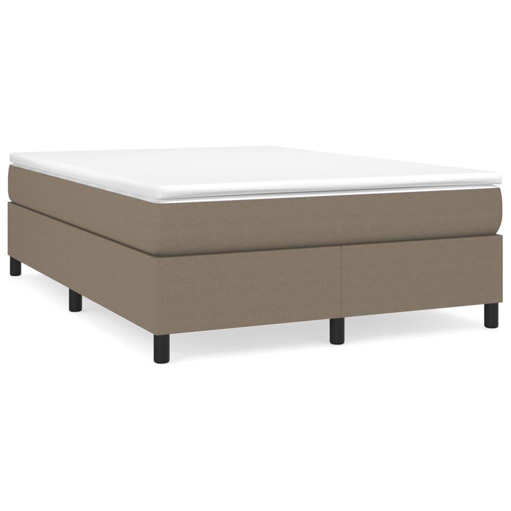 vidaXL Box spring postelja z vzmetnico taupe 140x200 cm blago