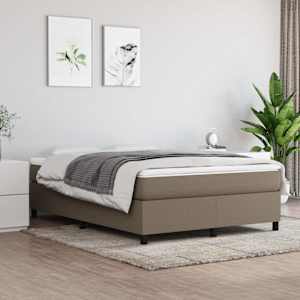 Box spring postel s matrací taupe 140x200 cm textil - obrázek 1
