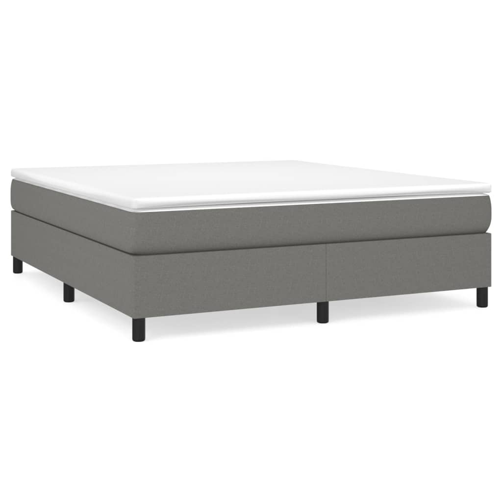 vidaXL Boxspring met matras stof donkergrijs 160x200 cm