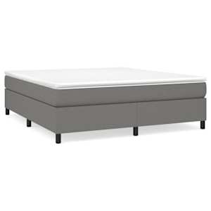 Box spring postel s matrací tmavě šedá 160x200 cm textil - obrázek 2